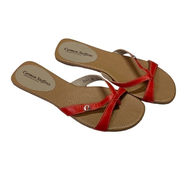 CARMEN STEFFENS Genuine Leather Strappy Flat Sandals MADE IN BRAZIL US Sz 6 - Picture 4 of 8